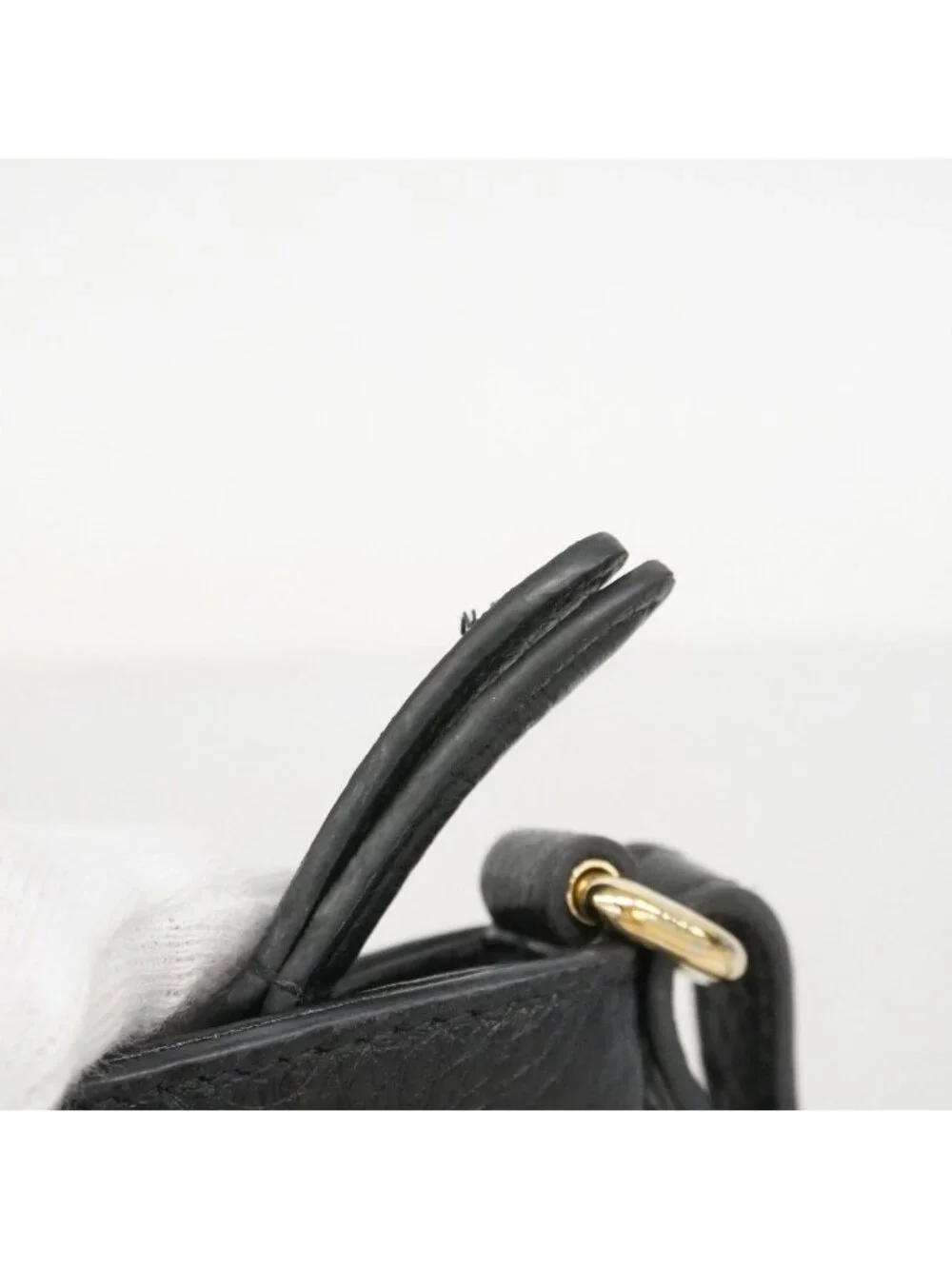 ★SOLD★ Gucci Shoulder Bag Guccissima Leather Black Champagne Gold - Picture 7 of 10